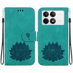 For Redmi K70 / K70 Pro Lotus Embossed Leather Phone Case(Green)