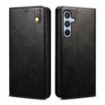 For Samsung Galaxy S24 FE 5G Oil Wax Crazy Horse Texture Leather Phone Case(Black)