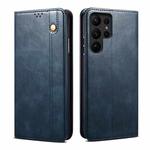 For Samsung Galaxy S25 Ultra 5G Oil Wax Crazy Horse Texture Leather Phone Case(Blue)