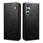 For Samsung Galaxy S25 FE 5G Oil Wax Crazy Horse Texture Leather Phone Case(Black)