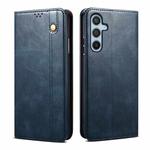 For Samsung Galaxy S25 FE 5G Oil Wax Crazy Horse Texture Leather Phone Case(Blue)