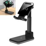 T6 2 in 1 Portable Folding Stand Wireless Charging, Style:Double Charge(Black)