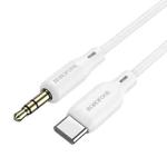 Borofone BL18 AUX Silicone Audio Cable, 3.5mm to Type-C Cable(White)