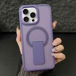 For iPhone 15 Pro Acrylic + TPU MagSafe Holder Phone Case(Dark Night Purple)