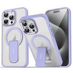 For iPhone 15 Pro Acrylic Hybrid TPU MagSafe Holder Phone Case(Lavender Purple)