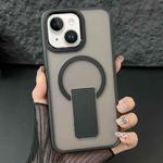For iPhone 15 Acrylic + TPU MagSafe Holder Phone Case(Black)