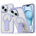 For iPhone 15 Acrylic + TPU MagSafe Holder Phone Case(Lavender Purple)