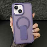 For iPhone 15 Plus / 14 Plus Acrylic + TPU MagSafe Holder Phone Case(Dark Night Purple)