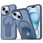 For iPhone 15 Plus / 14 Plus Acrylic + TPU MagSafe Holder Phone Case(Dark Blue)