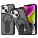 For iPhone 14 / 13 Acrylic + TPU MagSafe Holder Phone Case(Black)