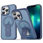 For iPhone 13 Pro Max Acrylic Hybrid TPU MagSafe Holder Phone Case(Dark Blue)