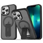 For iPhone 13 Pro Acrylic Hybrid TPU MagSafe Holder Phone Case(Black)