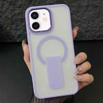 For iPhone 12 / 12 Pro Acrylic + TPU MagSafe Holder Phone Case(Lavender Purple)