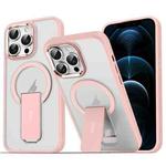 For iPhone 12 Pro Max Acrylic + TPU MagSafe Holder Phone Case(Pink)