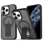 For iPhone 11 Pro Max Acrylic + TPU MagSafe Holder Phone Case(Black)