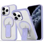 For iPhone 11 Pro Max Acrylic Hybrid TPU MagSafe Holder Phone Case(Lavender Purple)