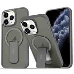 For iPhone 11 Pro Acrylic Hybrid TPU MagSafe Holder Phone Case(Titanium Grey)