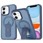 For iPhone 11 Acrylic Hybrid TPU MagSafe Holder Phone Case(Dark Blue)