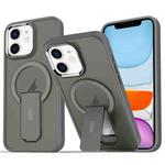 For iPhone 11 Acrylic Hybrid TPU MagSafe Holder Phone Case(Titanium Grey)