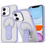 For iPhone 11 Acrylic Hybrid TPU MagSafe Holder Phone Case(Lavender Purple)