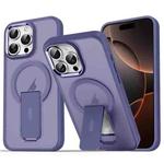 For iPhone 16 Pro Max Acrylic Hybrid TPU MagSafe Holder Phone Case(Dark Night Purple)