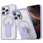 For iPhone 16 Pro Max Acrylic Hybrid TPU MagSafe Holder Phone Case(Lavender Purple)