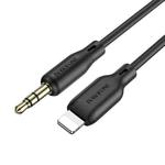 Borofone BL18 AUX Silicone Audio Cable, 3.5mm to 8 Pin Cable(Black)