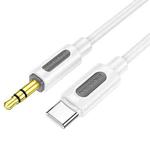 Borofone BL20 True Sound AUX Silicone Audio Cable, 3.5mm to Typ-C Cable(White)
