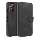 For Samsung Galaxy Note20 DG.MING Retro Oil Side Horizontal Flip Case with Holder & Card Slots & Wallet(Black)