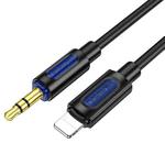 Borofone BL20 True Sound AUX Silicone Audio Cable, 3.5mm to  8 Pin Cable(Black)