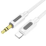 Borofone BL20 True Sound AUX Silicone Audio Cable, 3.5mm to  8 Pin Cable(White)