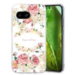For Google Pixel 7a Colored Drawing Pattern Transparent TPU Phone Case(Rose)