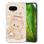 For Google Pixel 7a Colored Drawing Pattern Transparent TPU Phone Case(Bear)