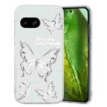For Google Pixel 8a Colored Drawing Pattern Transparent TPU Phone Case(Butterflies)