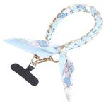 Mobile Phone Anti-lost Silk Scarf Short Lanyard(Light Blue)