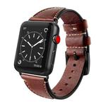 For Apple Watch Series 7 41mm / 6 & SE & 5 & 4 40mm / 3 & 2 & 1 38mm Nail Style Leather Retro Wrist Strap(Coffee)