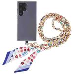 Mobile Phone Anti-lost Silk Scarf Full Coverage Long Lanyard(Blue)