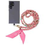 Mobile Phone Anti-lost Silk Scarf Full Coverage Long Lanyard(Rose Red)