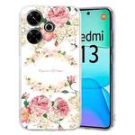 For Xiaomi Redmi 13 4G Colored Drawing Pattern Transparent TPU Phone Case(Rose)