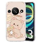 For Xiaomi Redmi A3 Colored Drawing Pattern Transparent TPU Phone Case(Bear)