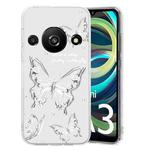 For Xiaomi Redmi A3 Colored Drawing Pattern Transparent TPU Phone Case(Butterflies)
