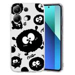 For Xiaomi Redmi Note 13 4G Colored Drawing Pattern Transparent TPU Phone Case(Black Eye)