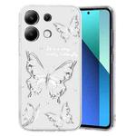 For Xiaomi Redmi Note 13 4G Colored Drawing Pattern Transparent TPU Phone Case(Butterflies)