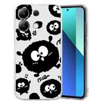 For Xiaomi Redmi Note 13 5G Colored Drawing Pattern Transparent TPU Phone Case(Black Eye)