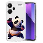 For Xiaomi Redmi Note 13 Pro+ Colored Drawing Pattern Transparent TPU Phone Case(Panda)