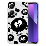 For Xiaomi Redmi Note 13 Pro+ Colored Drawing Pattern Transparent TPU Phone Case(Black Eye)