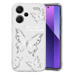 For Xiaomi Redmi Note 13 Pro+ Colored Drawing Pattern Transparent TPU Phone Case(Butterflies)