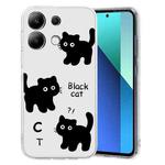 For Xiaomi Redmi Note 13 Pro 5G Colored Drawing Pattern Transparent TPU Phone Case(Black Cat)
