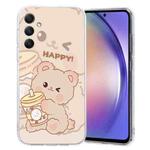 For Samsung Galaxy A05s Colored Drawing Pattern Transparent TPU Phone Case(Bear)