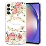 For Samsung Galaxy A14 Colored Drawing Pattern Transparent TPU Phone Case(Rose)
